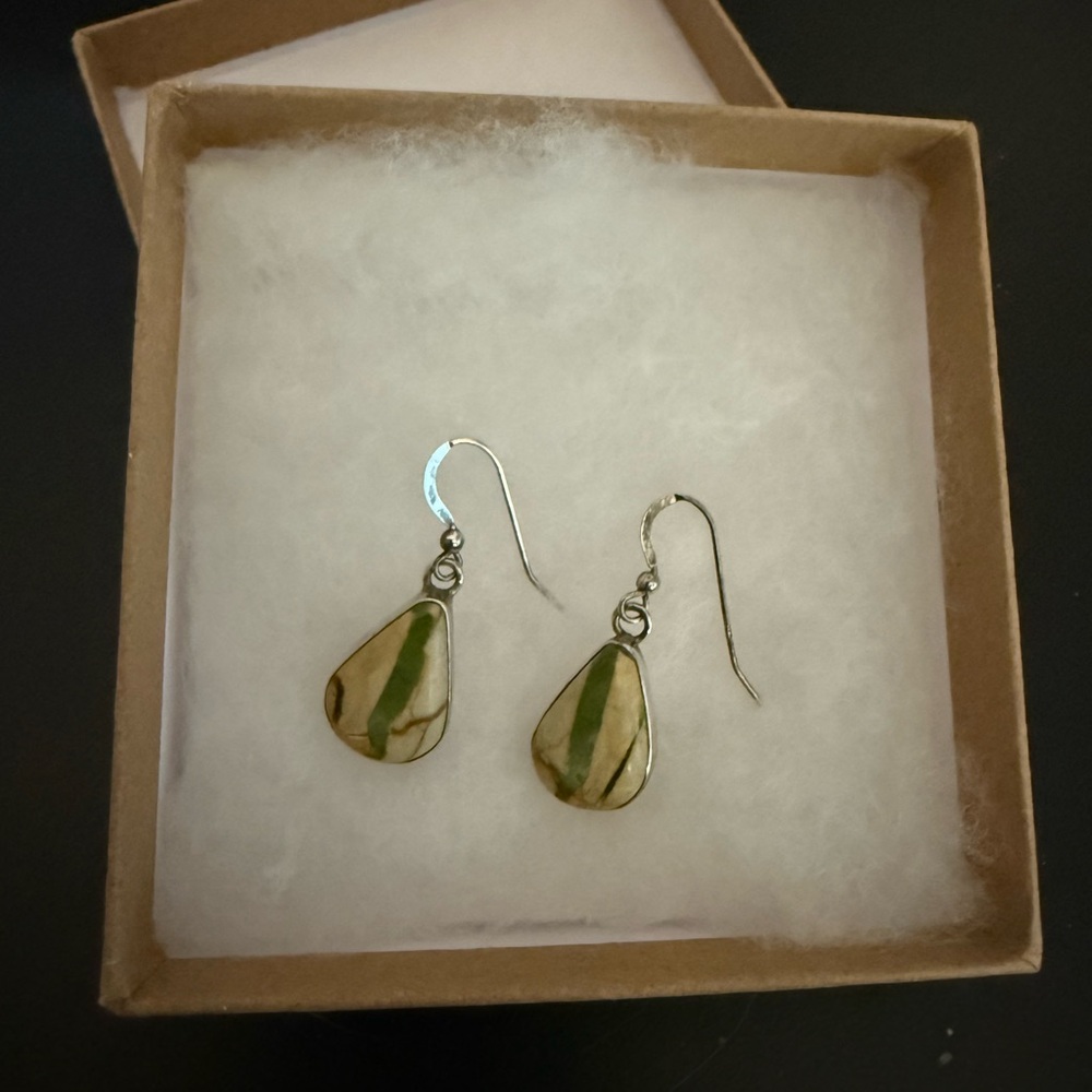 Authentic Native American Turquoise Teardrop Earrings